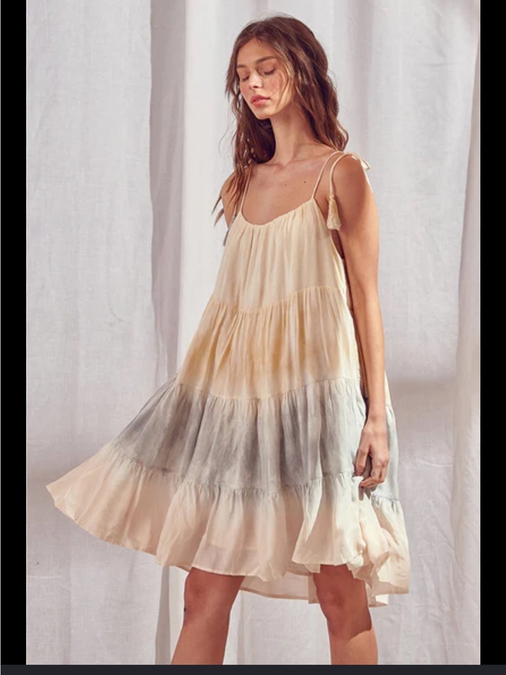 Storia Muted Tie-Dye Trapeze Mini Dress Size Small